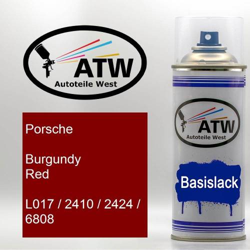 Porsche, Burgundy Red, L017 / 2410 / 2424 / 6808: 400ml Sprühdose, von ATW Autoteile West.